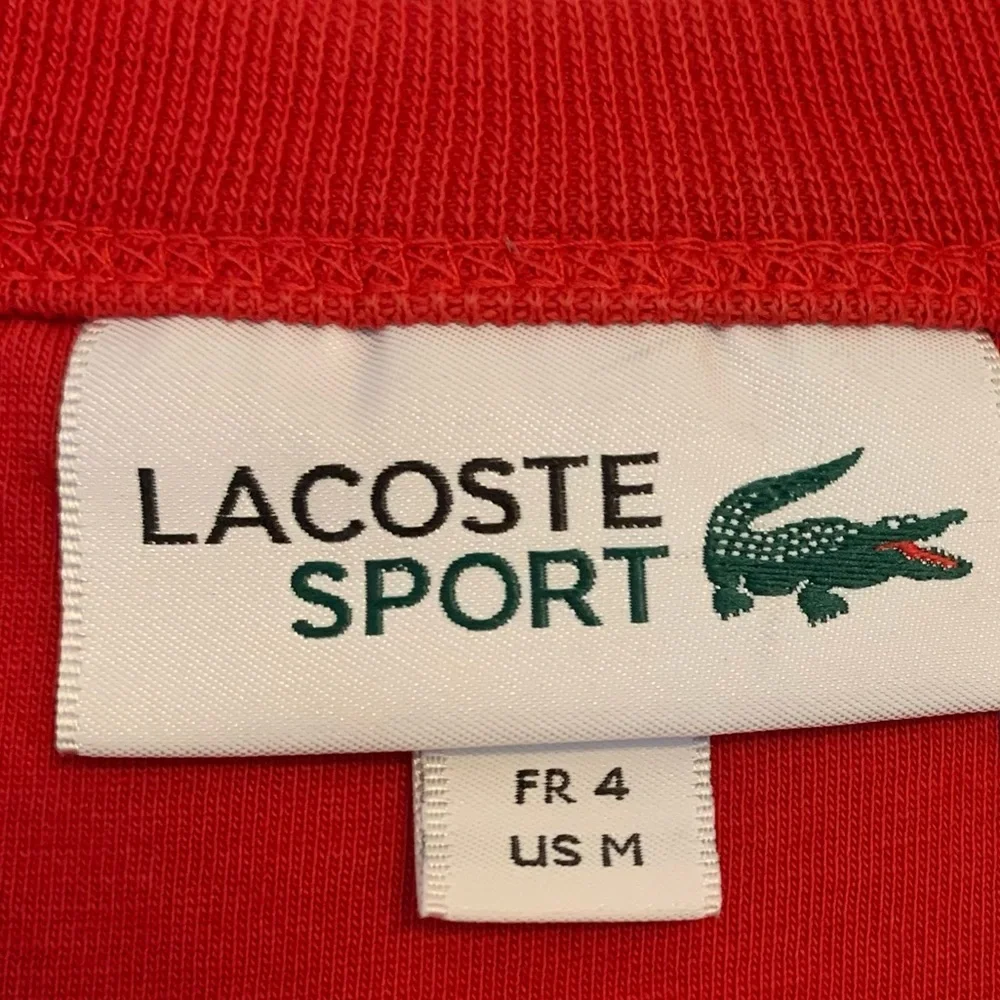 Lacoste Men's Sport Oversized Croc Brushed Fleece Crewneck Sweatshirt Red Medium